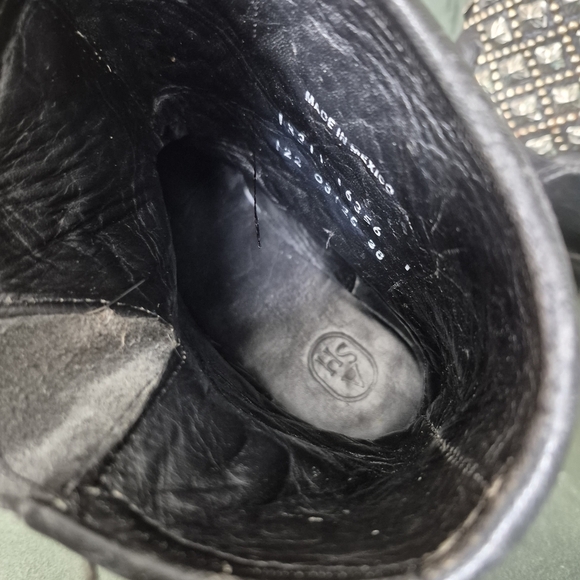 Studded Black Leather Ankle Boots - Picture 4 of 9